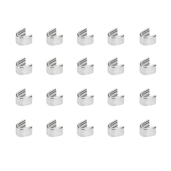 Uxcell Zipper Repair Kit, Zipper Slider Retainers #3 U Shape Top Stoppers Open-End Bottom Top Stops Fit for Bags Coats Jacket (20 Pack, White Gold)