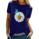 thumbnail image 1 of Gibobby Playera de Manga Corta Casual Suave Top informal con estampado Floral para mujer, camiseta manga corta con cuello redondo, camiseta elegante holgada, b(Azul,M), 1 of 5