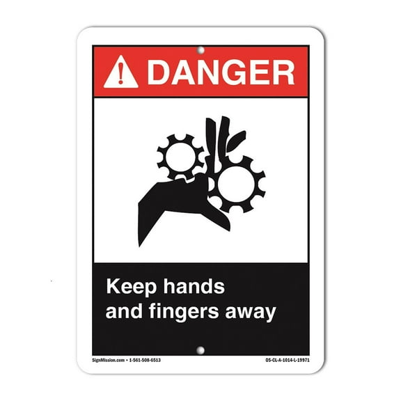 OSHA Danger Sign - Keep Hands And Fingers Away | Aluminum Sign | Protect Your Business, Construction Site, Warehouse & Shop Area | Made in the USA