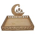 thumbnail image 1 of Ramadan Wooden Tray Eid Plates Ramadan Decorations Serving Tableware, 1 of 5