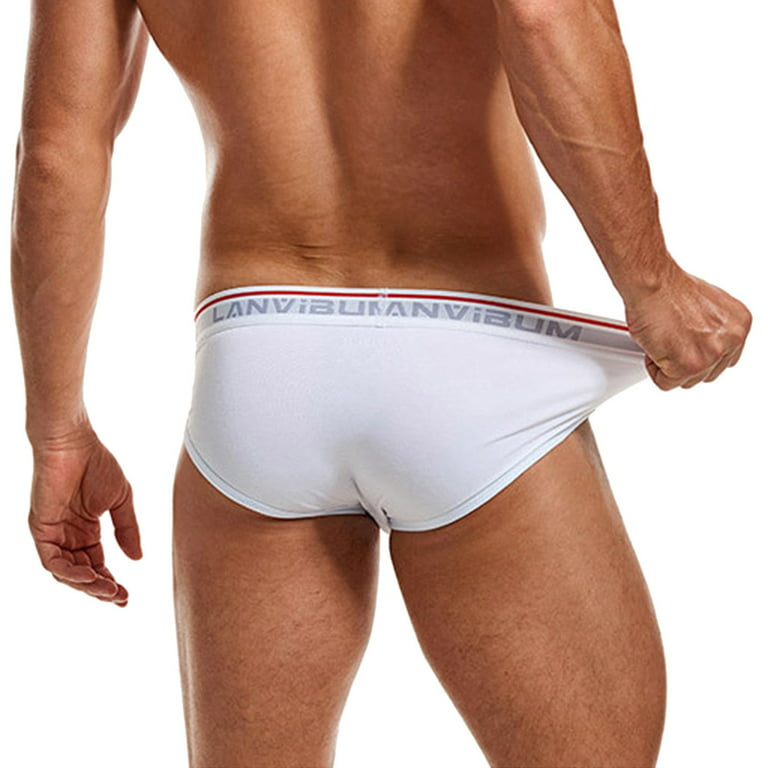 zuwimk Mens Underwear,Mens Thongs Underwear Enhancing Pouch G String Bamboo  T Back -Flaunting Bikini White,XXL 