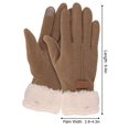 thumbnail image 2 of Gustave Women Winter Touchscreen Gloves Warm Fleece Lined Windproof Gloves Soft Fluffy Cuff Thermal Texting Gloves for Cold Weather Outdoor Hiking Driving Cycling "Brown", 2 of 7