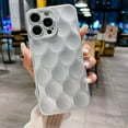 thumbnail image 4 of for iPhone 13 Pro Case for Women Men, 3D Honeycomb Pattern Bump Feel, Thin Slim Soft Back Cover Raised Camera Protection Phone Case for iPhone 13 Pro (6.1") - Silver, 4 of 11