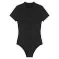 thumbnail image 5 of inhzoy Men's Short Sleeve Undershirt One Piece Leotard Top Press Button Crotch Shirt Bodysuit Slim Fit Romper Black XL, 5 of 9