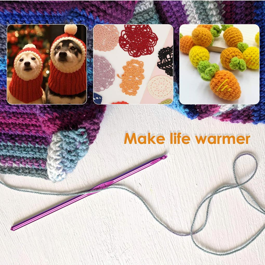 Cubern Crochet Hook Set 100pcs with Yarn Knitting Needles Sewing Tools Full  Set Knit Gauge Scissors Stitch Holders DIY Craft Tools - Crochet Hook Set  100pcs with Yarn Knitting Needles Sewing Tools