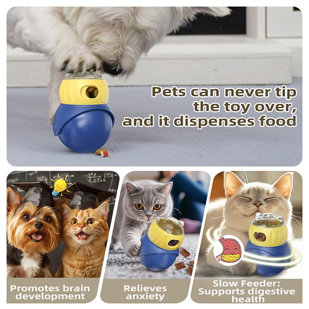 Dog Treat Dispensing Toy Ball Shape Leaking Food Slow Feeder Puzzle Interactive Pet Training Pet Game