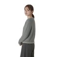thumbnail image 4 of Women Cropped Cardigan Sweaters Crewneck Button Down Cardigan Gray One size, 4 of 9