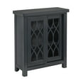 thumbnail image 2 of Weston Home Del Rey Geometric Glass Door Storage Cabinet with Adjustable Shelves, Navy Blue, 2 of 9