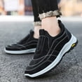 thumbnail image 4 of Pandaie Slip on Shoes for Men Trekking Hiking Walking Loafers Arch Support Casual Sneakers Outdoor Winter Warm Ankle Boots Black 9.5, 4 of 9