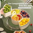 thumbnail image 2 of Portable Rotating Snack Tray with Lid and Handle, 4.5L Clear Rotating Veggie Fruit Tray, Candy Snacks Divided Food Serving Tray, Snackle Box Container (11 * 3.15in), 2 of 8