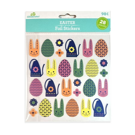 Way To Celebrate Foil Sticker Bunny Head