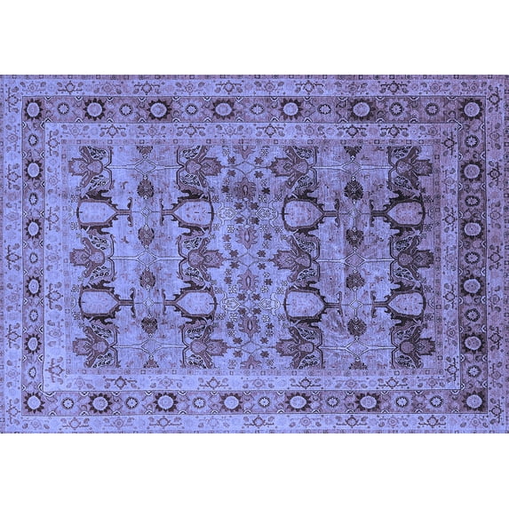 Ahgly Company Indoor Rectangle Oriental Blue Industrial Area Rugs, 8' x 12'