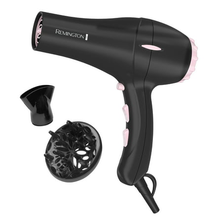 Remington Pro Hair Dryer with Pearl Ceramic Technology, Pink/Black, (Best Diffuser For Wavy Hair)