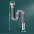 thumbnail image 6 of Side Discharges Sink Drain Pipe Sink Sewer Tube Odor Proof Kitchen Sink Drainages, 6 of 9