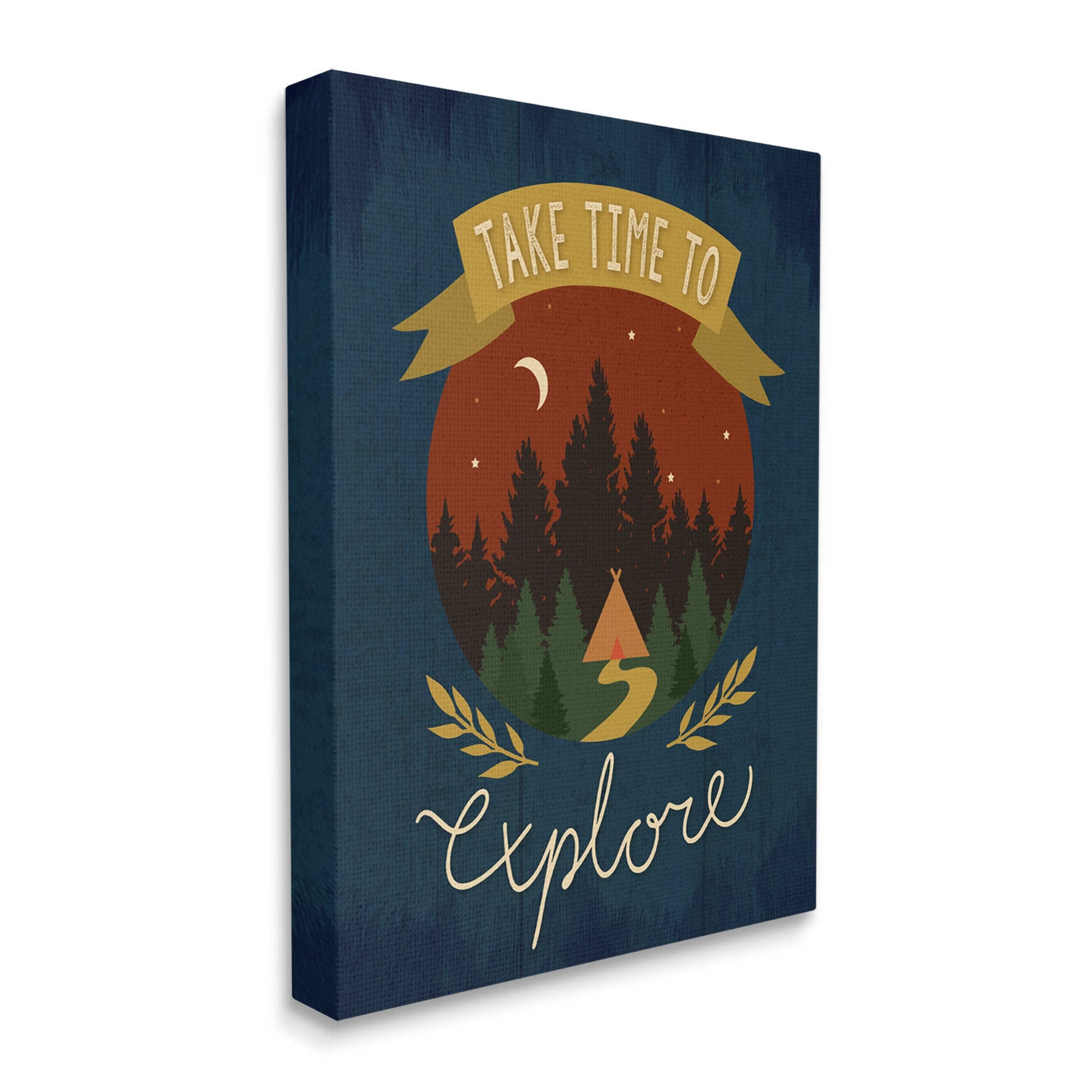 Stupell Industries Time To Explore Woodland Adventure Nighttime Scene Graphic Art Gallery Wrapped Canvas Print Wall Art, Design by Louise Allen