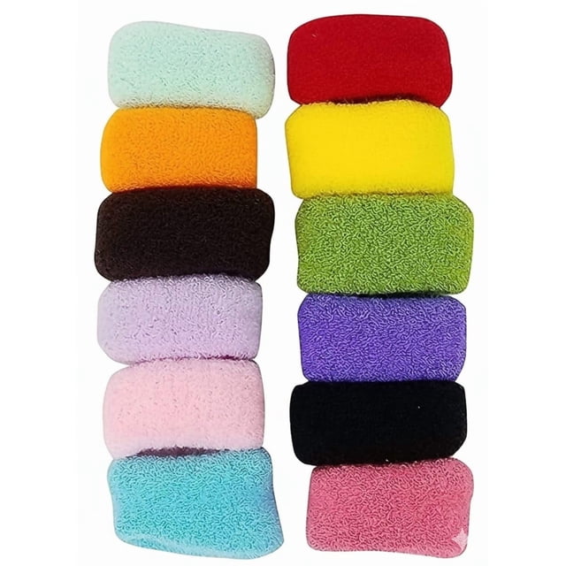 Élastiques Épais en Laine de Coton pour Femmes (Lot de 12) (Multicolore)