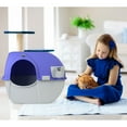 thumbnail image 7 of Omega Paw Roll 'n Clean Plastic Indoor Outdoor Automatic Self Cleaning Litter Box, Generation 5 Large Periwinkle, 7 of 7