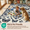 thumbnail image 4 of Design&I 8'x10' Washable Area Rug Gothic Wildflower Toile Botanical Scroll Border Vintage Moth Refined Structured for King Size Bedroom, Under Bed, Sleek Flatweave Pet Friendly, 4 of 7
