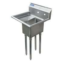 10″ x 14″ X 10″ with 10″ Left Drainboard One Compartment Stainless Steel Commercial Kitchen Prep & Utility Sink | NSF