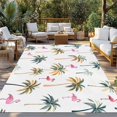 thumbnail image 2 of Palm Trees Outdoor Rug 6x9 Ft - Reversible Patio Rug Outdoor Camping Rugs, Watercolor Tropical Flamingo Summer Washable Indoor Outdoor Area Rugs, Non-Slip Outdoor Carpet Runner for Deck/Porch, 2 of 8