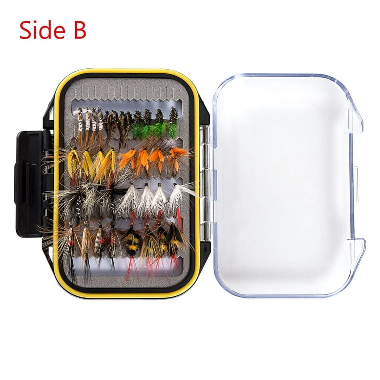 Fly Fishing Flies Kit Fly Assortment Trout Bass Fishing with Fly Box,  36/64/72/76/80/96pcs with Dry/Wet Flies, Nymphs, Streamers, Popper