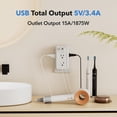 thumbnail image 5 of BN-LINK Extensor de Toma de Corriente Múltiple 6 Tomacorrientes de Pared y 3 Puertos USB (1 USB C), Regleta Divisoria de Toma de Corriente, Adaptador de Enchufe de Toma de Corriente de Pared USB para, 5 of 5