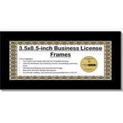 CreativePF [3.5x8.5bk] Business License Frame 3.5 by 8.5-inch Self Standing Easel with Wall Hanger for More Versatility (1, Black)