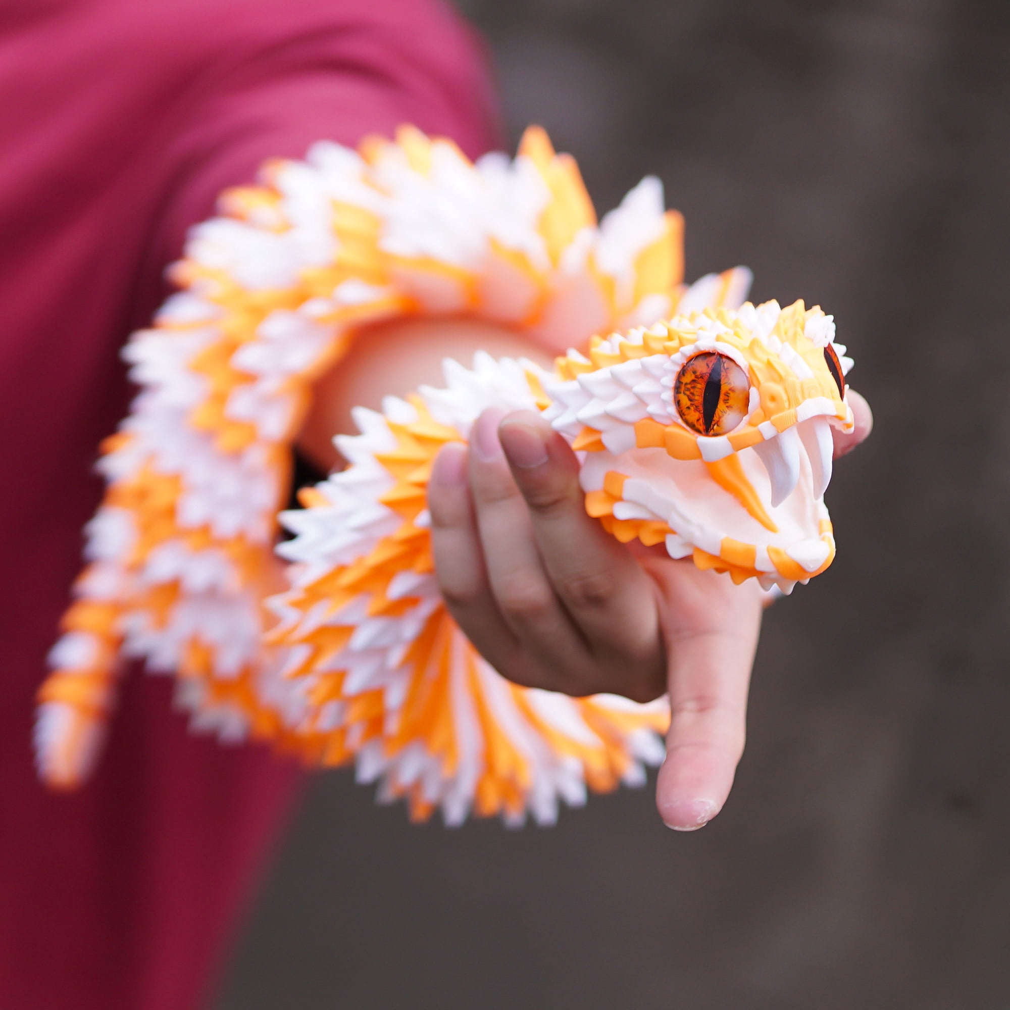 47.5inch 3D Printed snake,Flexible Joint Animal lacertid Figurines,Realistic Eyes, Home Office Decor,Fidget Toy for Adults Teens Boy Festival Gifts