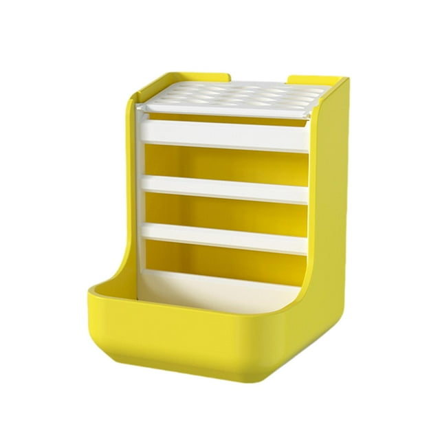 DimyFew Rabbit Hay Feeder Grass Rack Bunny Feeder Cage Hay Racks Food Bowl Dispenser Two-in- PP Structure Suitable for Rabbit Guinea Pig Chinchilla Home Us yellow