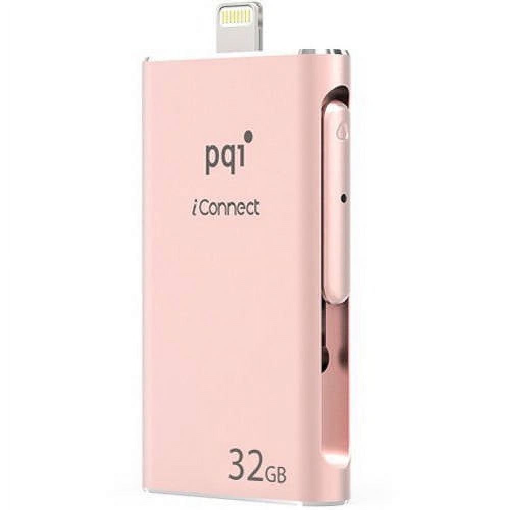 PQI iConnect 32GB Lightning/USB 3.0 Retractable Flash Drive for Apple iPhone/iPad, Rose Gold - image 3 of 3