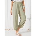 thumbnail image 2 of TBWYF Womens Solid Plus Size Chino Trousers Harem Casual Holiday Loose Slacks Pants Green L, 2 of 2