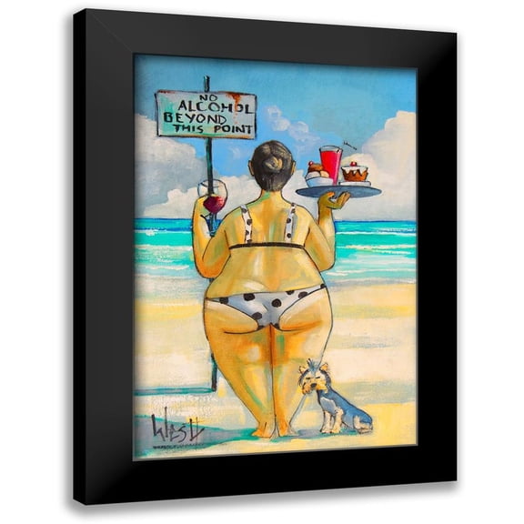 West, Ronald 11x14 Black Modern Framed Museum Art Print Titled - No Alcohol Beyond This Point