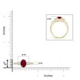 thumbnail image 4 of ANGARA Natural Classic Oval 1 ct Ruby and Diamond Three Stone Engagement Ring in 14K Yellow Gold for Women (Size-7x5mm) | July Birthstone, Anniversary, Jewelry Gift for Women | Natural Ruby Ring, 4 of 8
