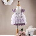 thumbnail image 2 of Edvintorg 3-18Months Girls Bodysuit Pretty Princess Dress Cute Ruffle Fly Sleeve Multi Layered Mesh Hem Strap Dresses Girls Cake Skirt Dress Bodysuit, 2 of 6