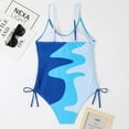 thumbnail image 6 of Tponi Athletic Swimsuits For Women One-Piece Elastic Blue Halter Swimsuits For Women L, 6 of 7