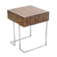 thumbnail image 3 of Roman Contemporary End Table in Walnut Wood and Stainless Steel by LumiSource, 3 of 5