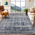 thumbnail image 3 of Qinaqin 5*7ft (152*213cm) 100% Polyester Rug 350Gsm Velvet cm de Anchoeight (Total About 1150Gsm) Pearl Cotton Tpr Anchoashed Folding Backing Carpet Som-Persia-Arbor blue, 3 of 7