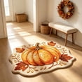thumbnail image 2 of Fall Area Rug, 20x24'' Orange Pumpkin Floor Carpets Washable Indoor Floor Area Mat Stain-Proof Mat Non-Skid Rugs for Living Room Dining Kitchen Bedroom, Autumn Maple Leaf Thanksgiving Decor, 2 of 6