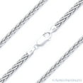 thumbnail image 1 of 2.2mm Wheat / Spiga Link Italian Chain Necklace in Solid .925 Sterling Silver w/ Rhodium, 1 of 2