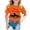 Orange, variant on Zylarhe Kids Halloween Tops Children Fashionable Casual Letter Round Neck Short Sleeve T Shirt for Kids Purple 100