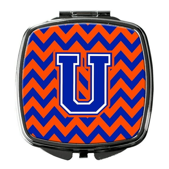 Letter U Chevron Orange and Blue Compact Mirror CJ1044-USCM