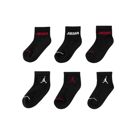 Jordan Boys 6-Pk. Ankle Cushioned Socks S=3Y-5Y/ Sock Size 7-9