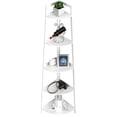 thumbnail image 4 of IVV 70 inch Tall Corner Shelf, 5 Tier Modern Corner Bookshelf Bookcase Industrial Corner Ladder Shelf Plant Stand for Living Room, Kitchen, Bathroom, Home Office (White), 4 of 7