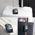 thumbnail image 6 of Wolf Square PU Leather Luggage Tags - 2 Pack with Privacy Cover and Stainless Steel Ring - Suitable for Travel, Backpack, Handbag - Suitcase Tags, Travel Tag, 6 of 7