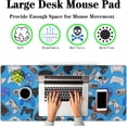 thumbnail image 2 of Big Mouse Pad Blue Gaming Mousepad Extra Large Desk Pad Mice Pad Chic Office Desk Accessories Non-Slip Rubber Base 35.4" X 15.7" for Game Office, Various Cartoon Game Controllers, 2 of 6