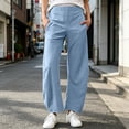 thumbnail image 4 of Costeam Womens Quick Dry Curved Barrel Casual Pants Dual Side Deep Hand Pockets Drawstring Elastic High Waist Loose Fit Cropped Length Athletic Harem Trousers, 4 of 8