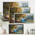 thumbnail image 4 of Designart 'Sunrise Glow Through The Pine & Fir Forest' Lake House Framed Canvas Wall Art Print, 4 of 5