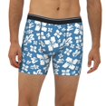 thumbnail image 2 of Men'S Boxer Briefs, Blue White Flower Soft And Breathable Mens Underwear Boxer Briefs With Widen Waist, 2 of 2