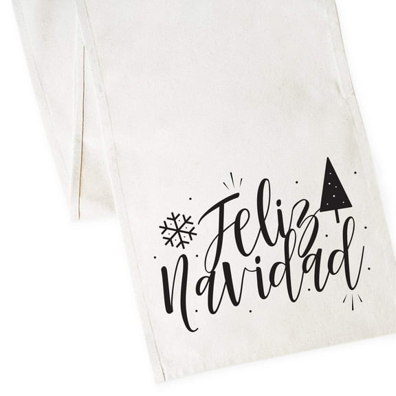 Feliz Navidad Cotton Canvas Table Runner