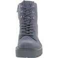 thumbnail image 2 of SAM EDELMAN Womens Gray Lace Water Resistant Lug Sole Lue Round Toe Block Heel Zip-Up Leather Combat Boots 8 M, 2 of 3